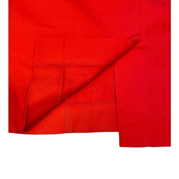 Sandro Studio Red Stretch Pencil Skirt Short Mini‎ Summer Back Slit - Picture 4 of 5